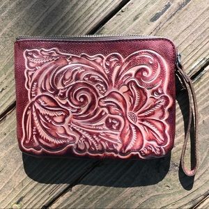 Patricia Nash Cassini Tooled Leather Wristlet